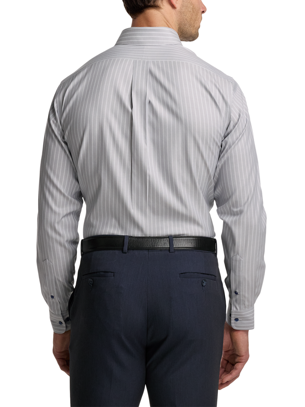 Alternate Image of Traveler Cotton Blend Stripe Dress Shirt With Contrast Trim-4