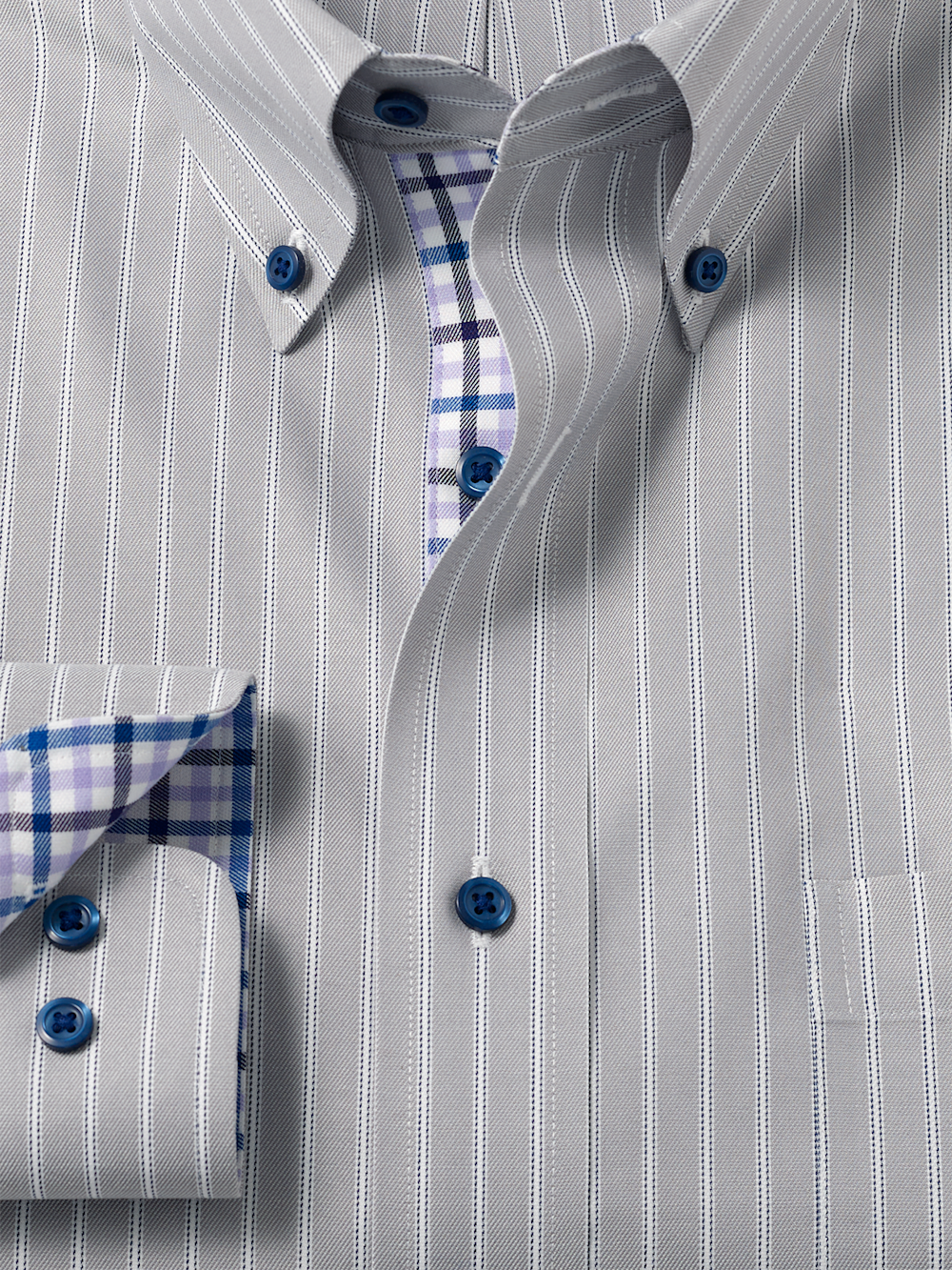 Alternate Image of Traveler Cotton Blend Stripe Dress Shirt With Contrast Trim-5