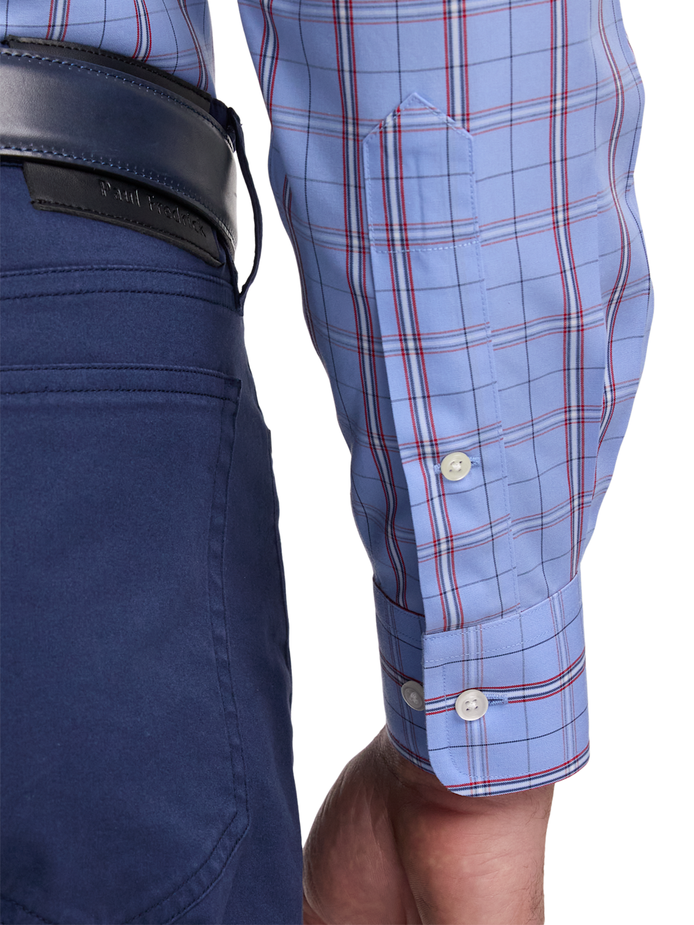 Alternate Image of Non-iron Cotton Check Dress Shirt With Contrast Trim-3