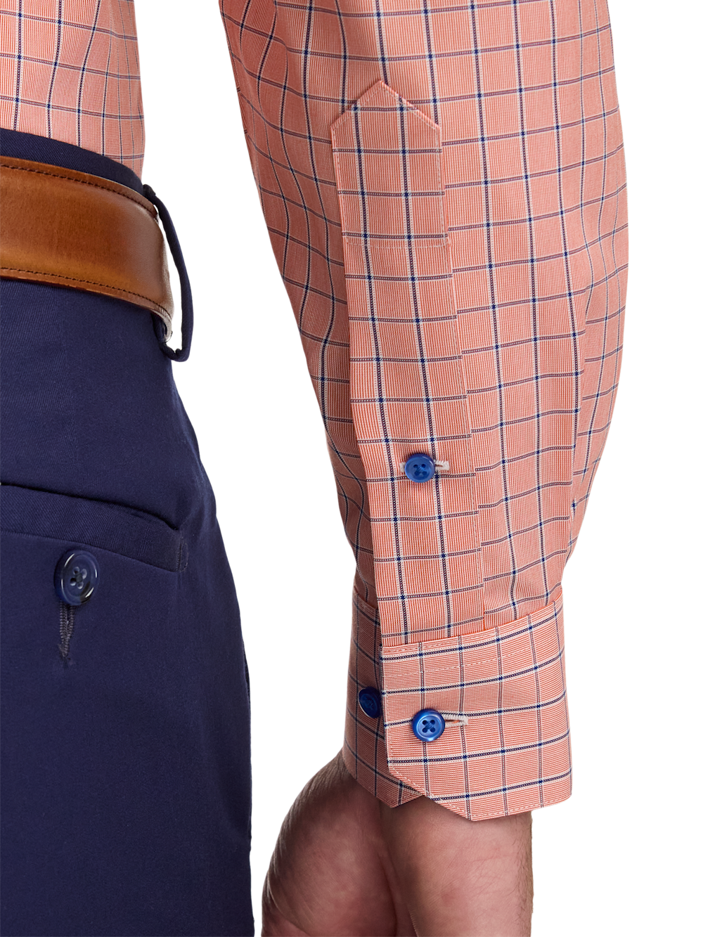 Alternate Image of Comfort Stretch Non-iron Check Dress Shirt With Contrast Trim-3