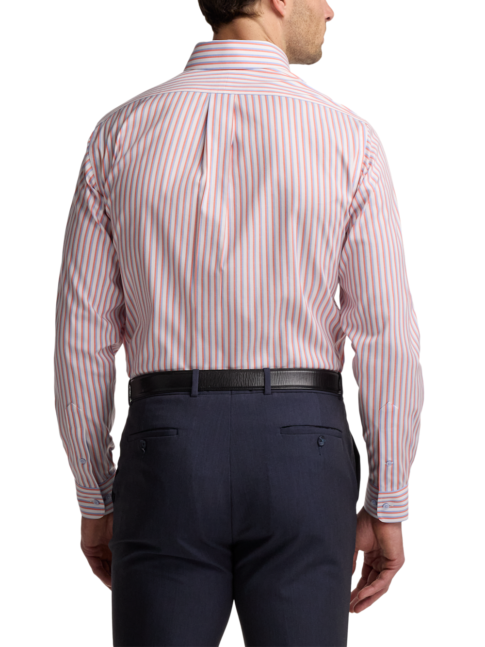 Alternate Image of Comfort Stretch Non-iron Stripe Dress Shirt With Contrast Trim-4