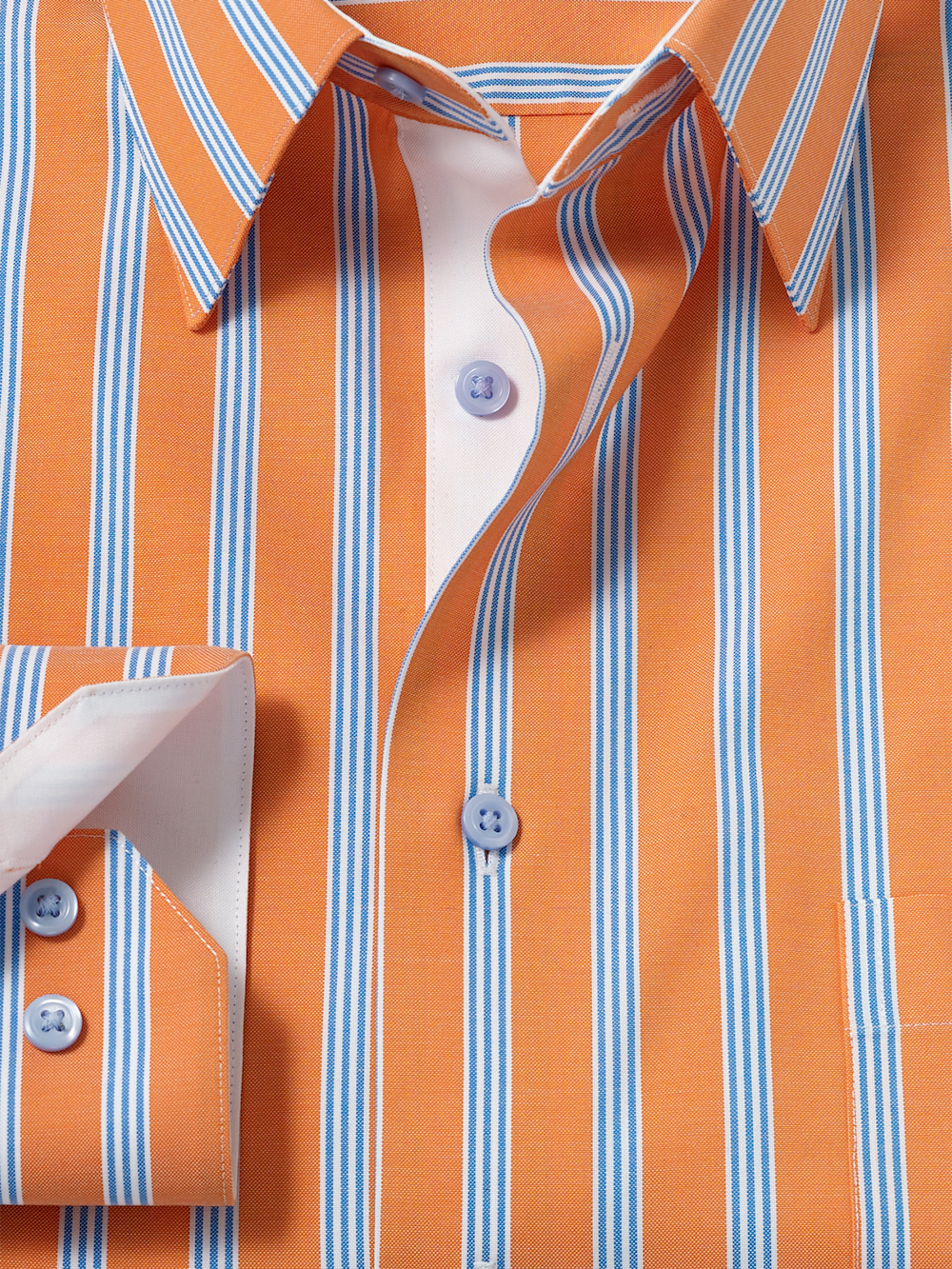 Alternate Image of Comfort Stretch Non-iron Stripe Dress Shirt With Contrast Trim-5