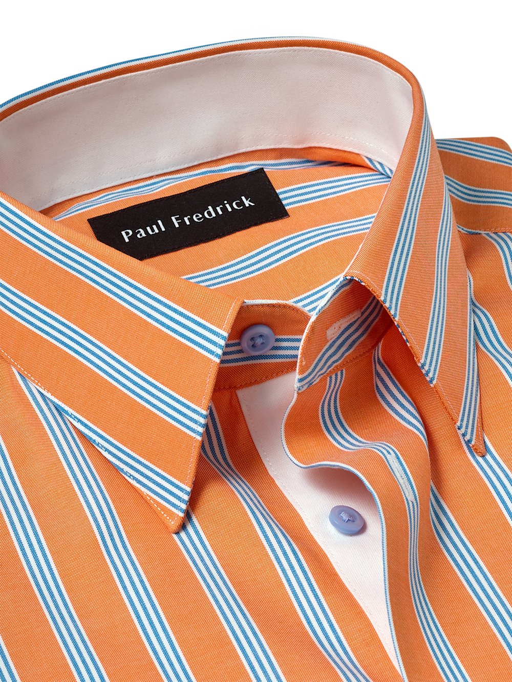 Alternate Image of Comfort Stretch Non-iron Stripe Dress Shirt With Contrast Trim-6