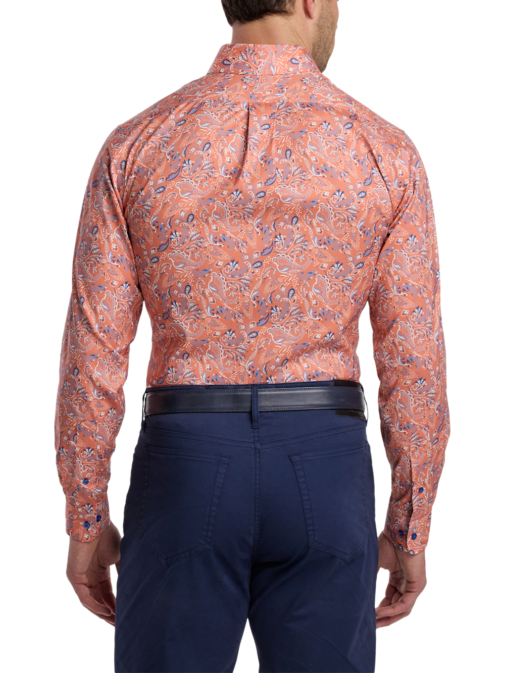 Alternate Image of Comfort Stretch Non-iron Paisley Dress Shirt With Contrast Trim-4