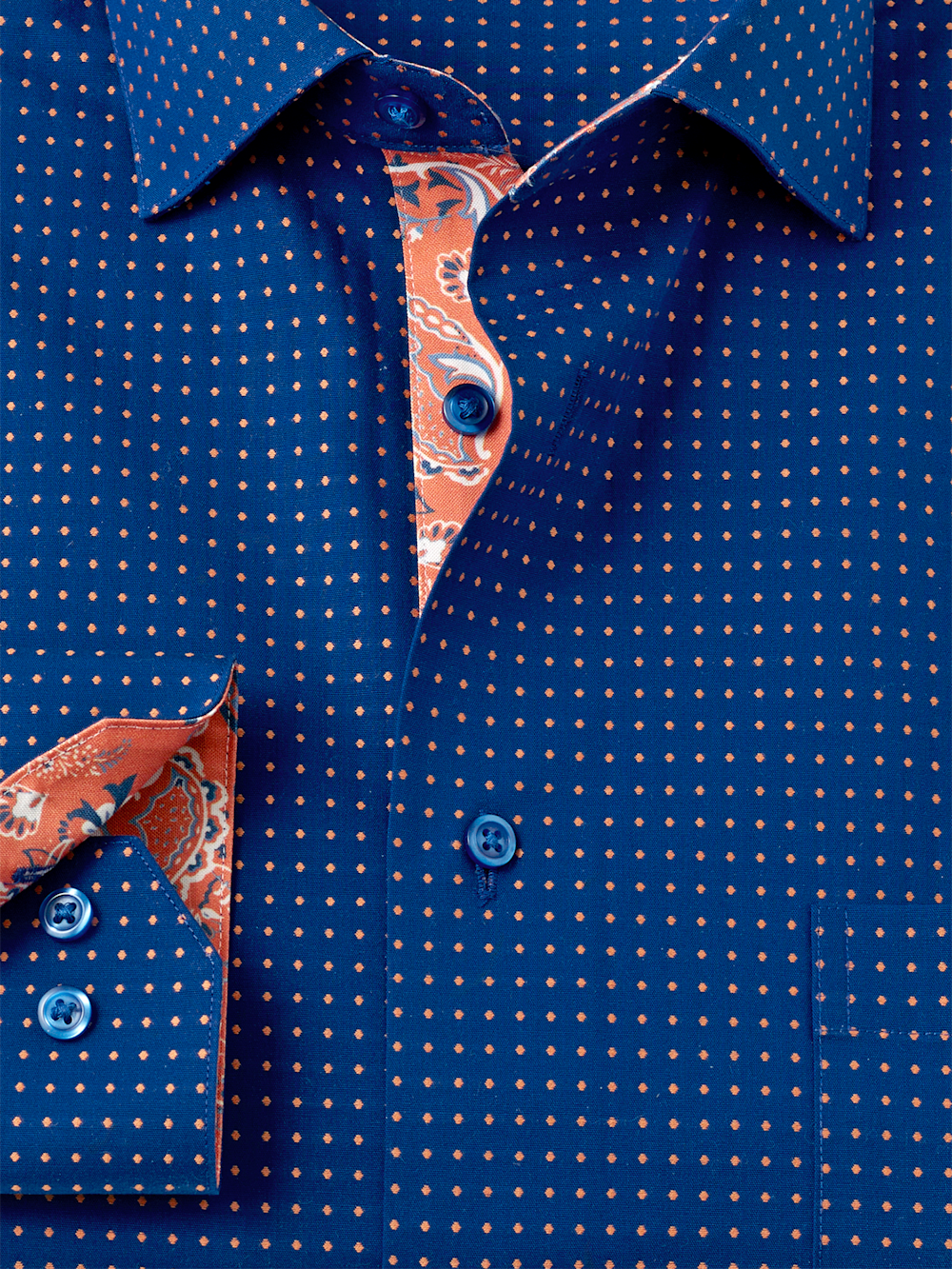 Alternate Image of Comfort Stretch Non-iron Dot Dress Shirt With Contrast Trim-5