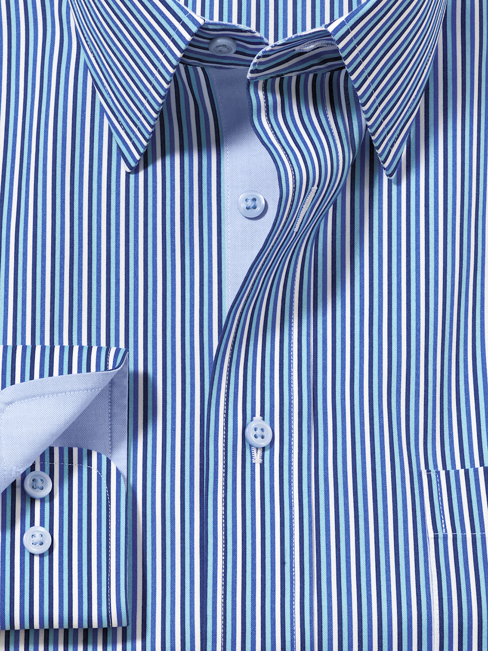 Alternate Image of Comfort Stretch Non-iron Stripe Dress Shirt With Contrast Trim-5
