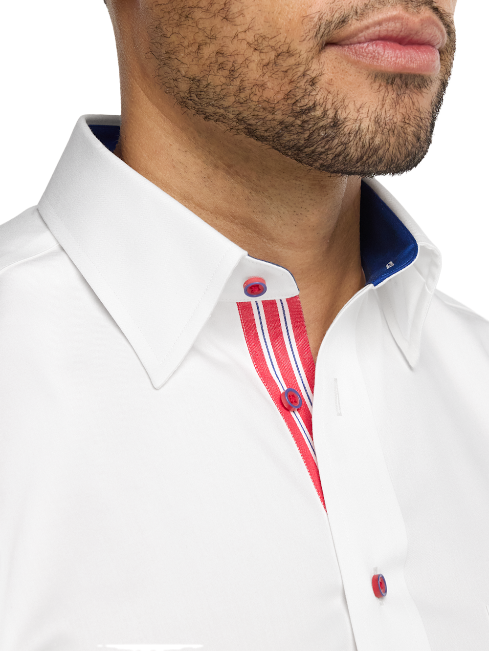 Alternate Image of Comfort Stretch Non-iron Solid Dress Shirt With Contrast Trim-2