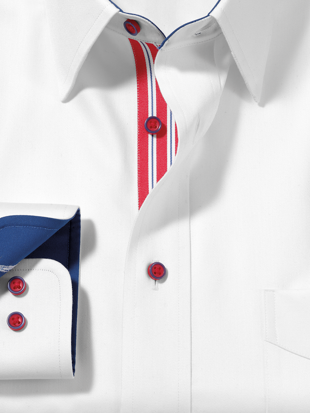 Alternate Image of Comfort Stretch Non-iron Solid Dress Shirt With Contrast Trim-5