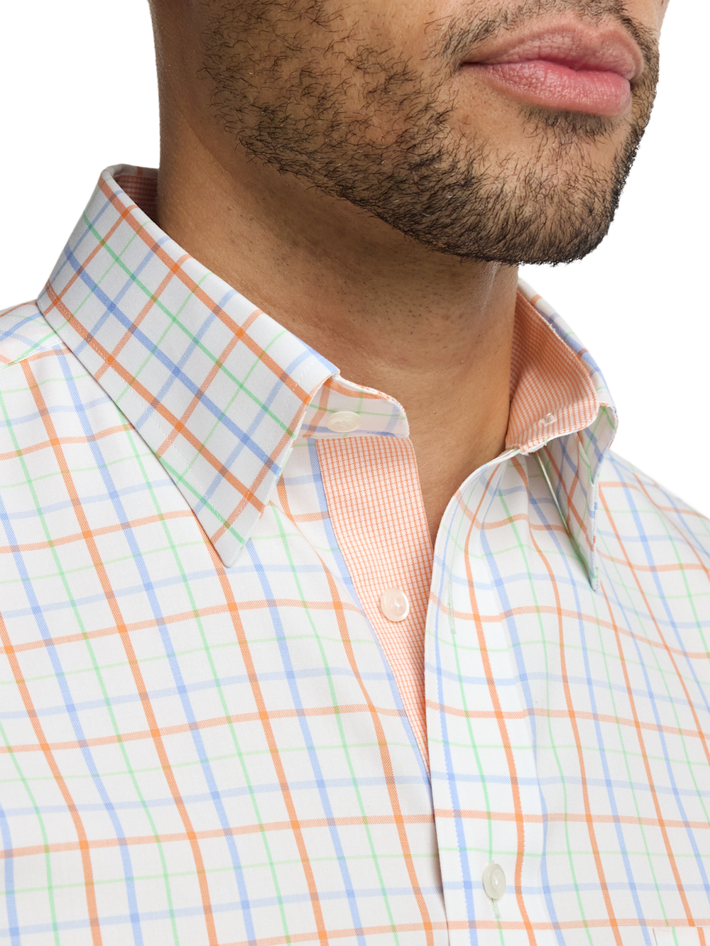 Alternate Image of Comfort Stretch Non-iron Check Dress Shirt With Contrast Trim-2