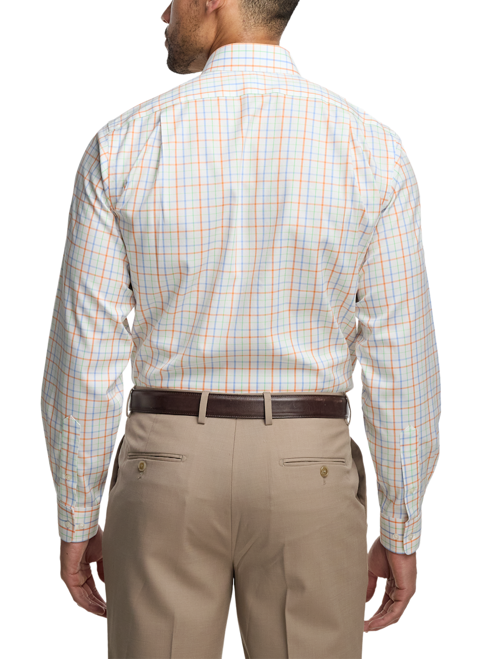 Alternate Image of Comfort Stretch Non-iron Check Dress Shirt With Contrast Trim-4