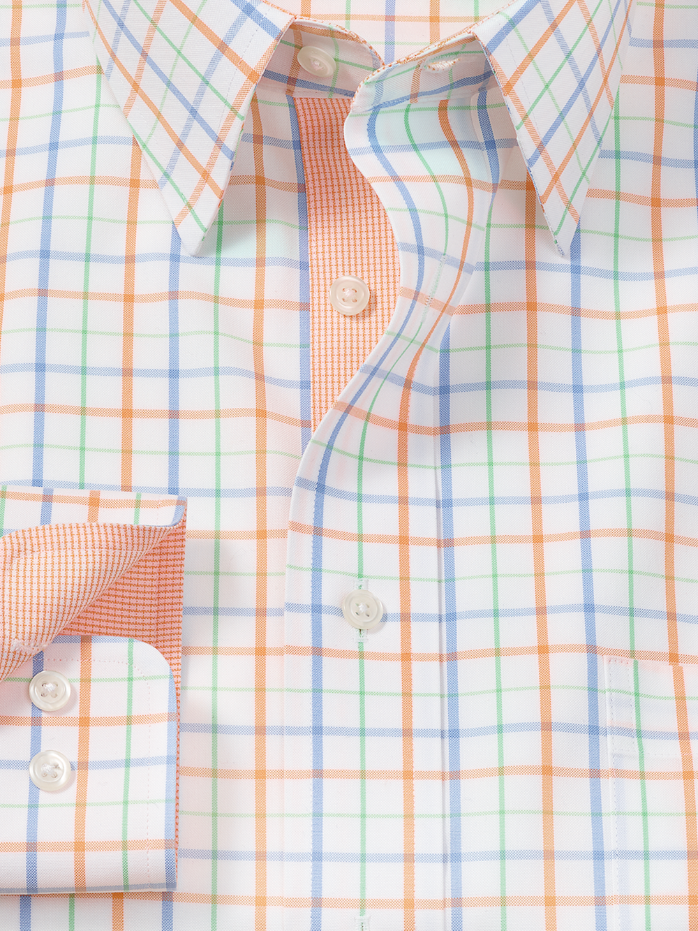 Alternate Image of Comfort Stretch Non-iron Check Dress Shirt With Contrast Trim-5