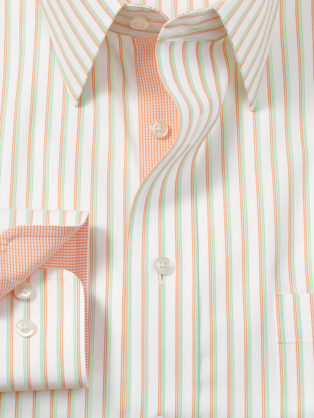 Alternate Image of Comfort Stretch Non-iron Stripe Dress Shirt With Contrast Trim-5