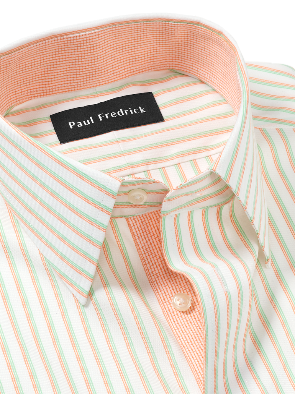 Alternate Image of Comfort Stretch Non-iron Stripe Dress Shirt With Contrast Trim-6