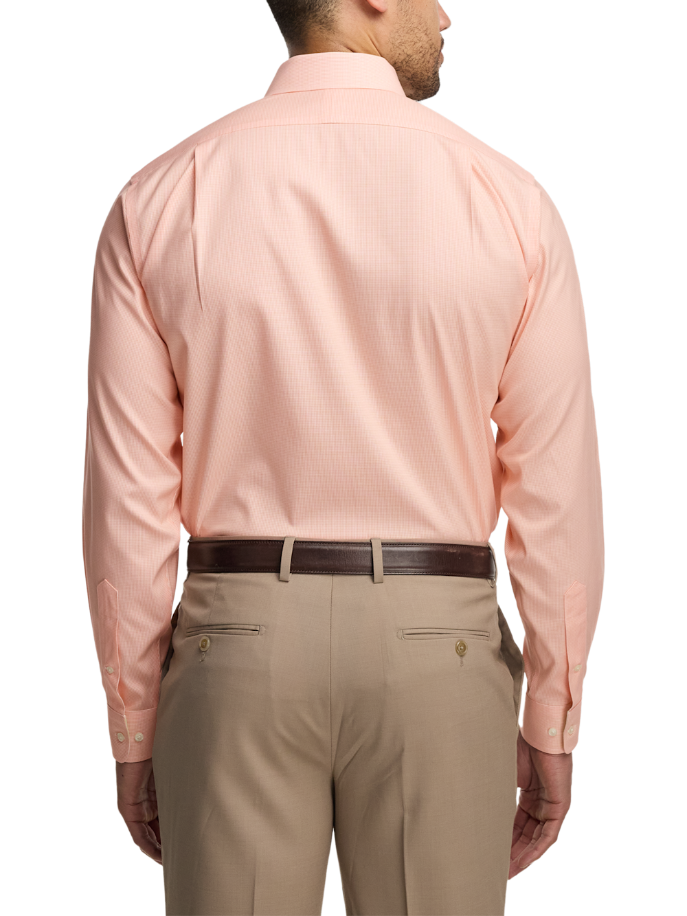 Alternate Image of Comfort Stretch Non-iron Check Dress Shirt With Contrast Trim-4