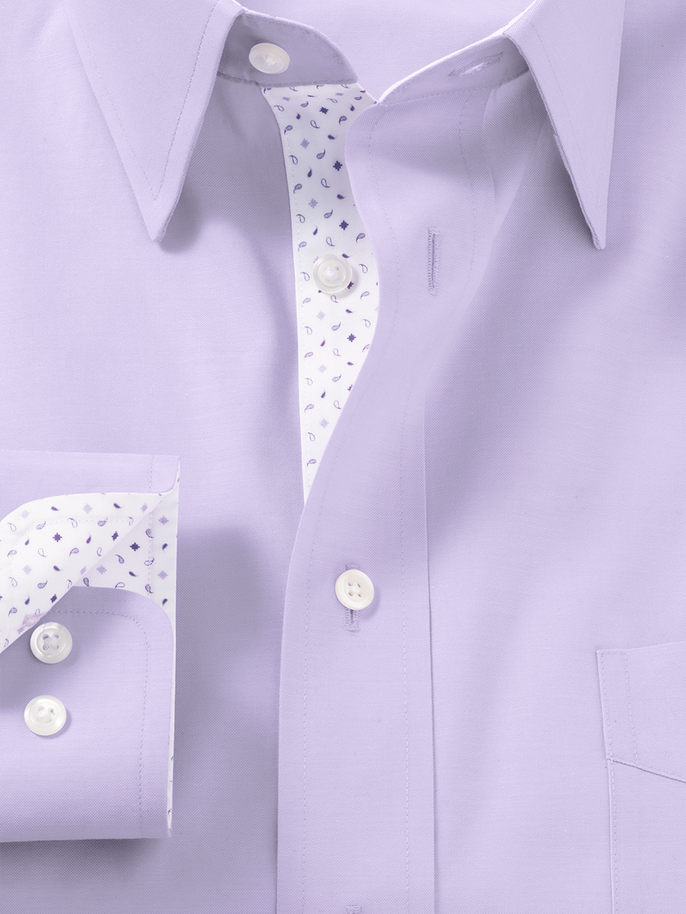 Alternate Image of Comfort Stretch Non-iron Solid Dress Shirt With Contrast Trim-5
