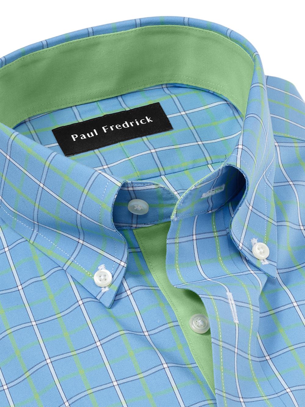 Alternate Image of Comfort Stretch Non-iron Check Dress Shirt With Contrast Trim-6
