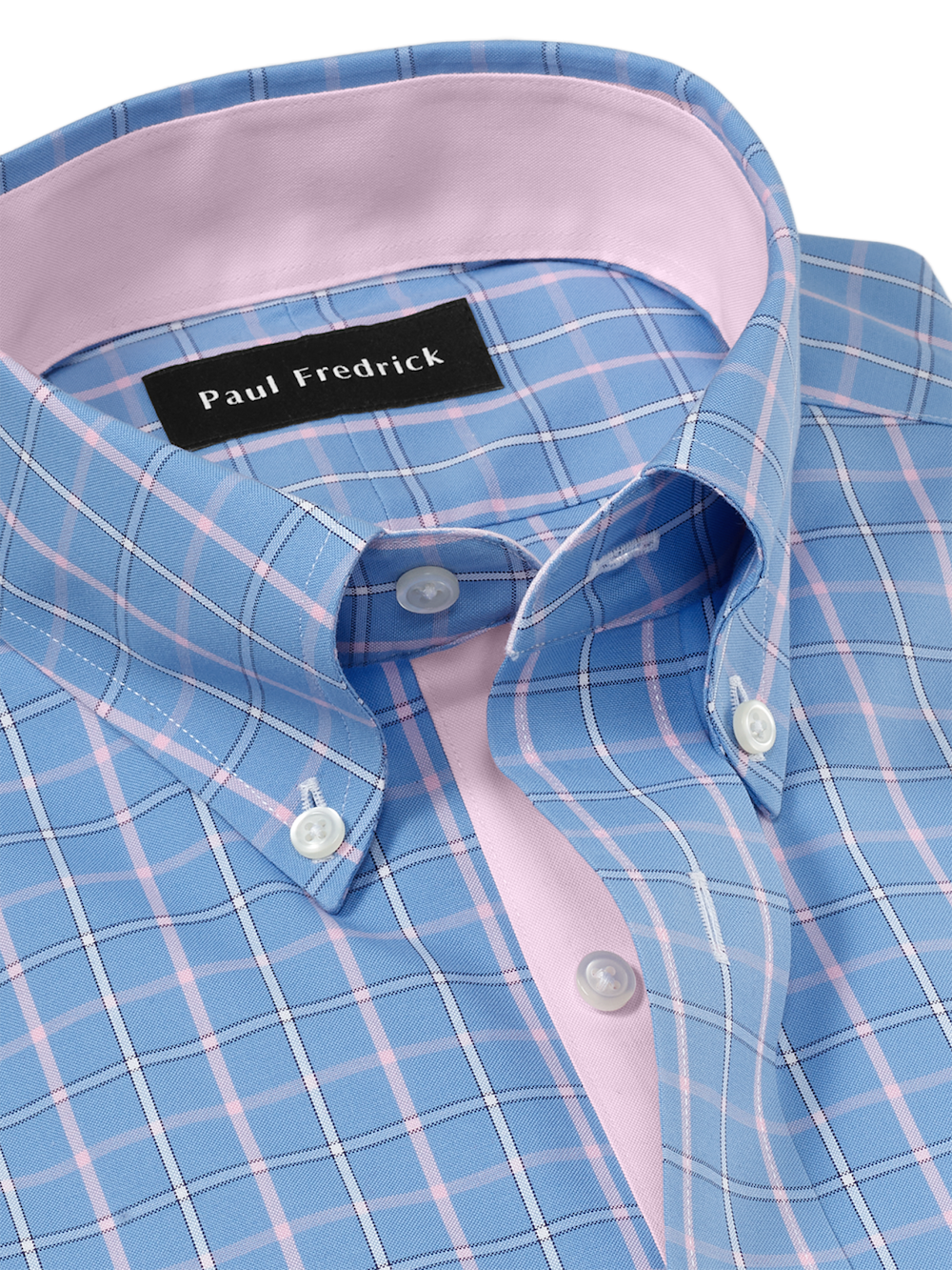 Alternate Image of Comfort Stretch Non-iron Check Dress Shirt With Contrast Trim-6