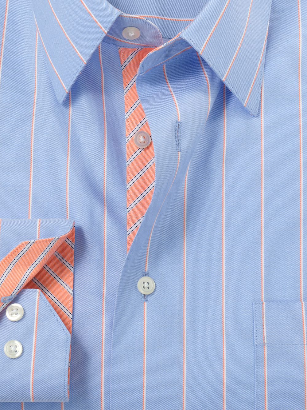 Alternate Image of Traveler Cotton Blend Stripe Dress Shirt With Contrast Trim-5