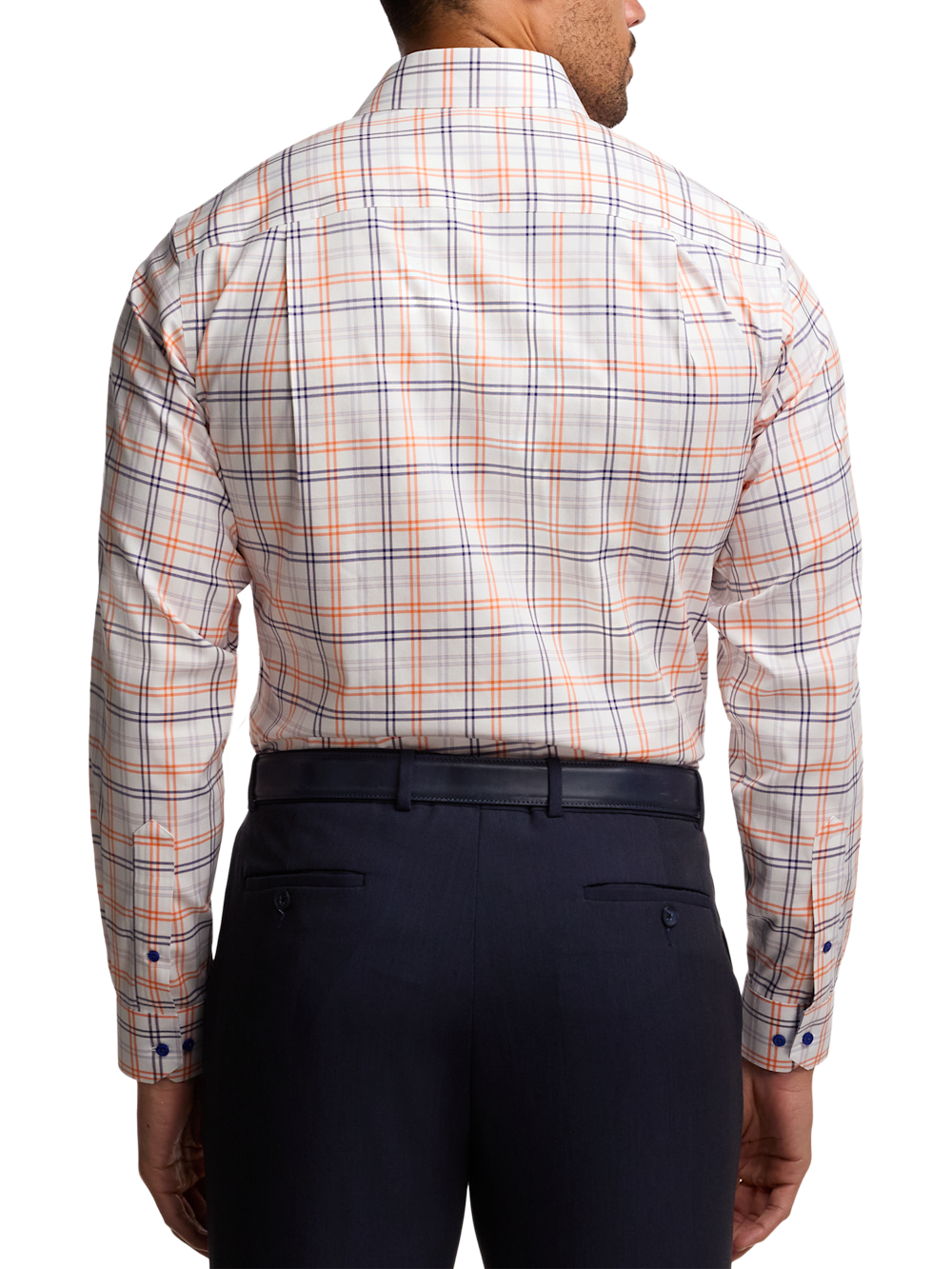 Alternate Image of Traveler Cotton Blend Check Dress Shirt With Contrast Trim-4