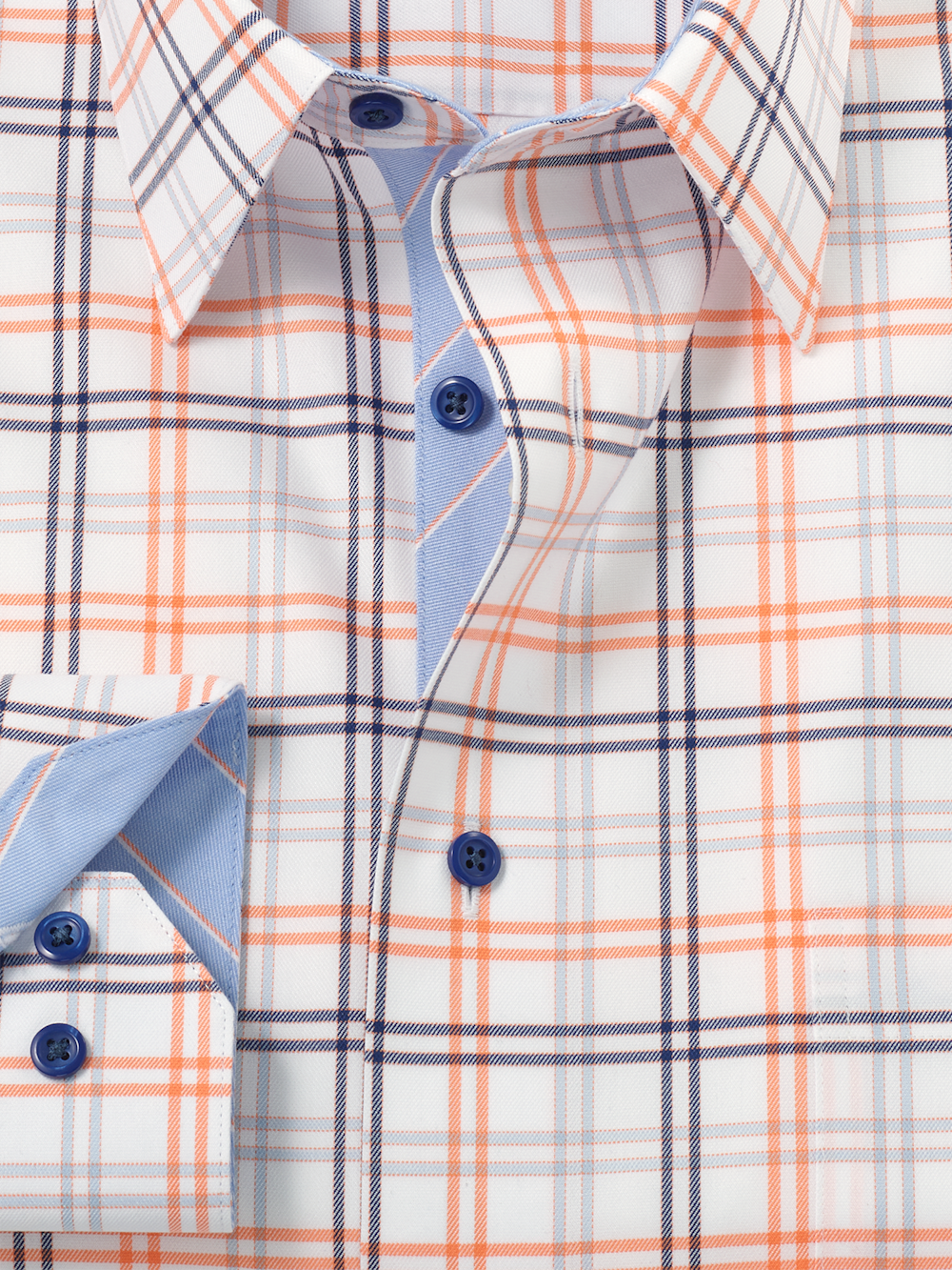Alternate Image of Traveler Cotton Blend Check Dress Shirt With Contrast Trim-5