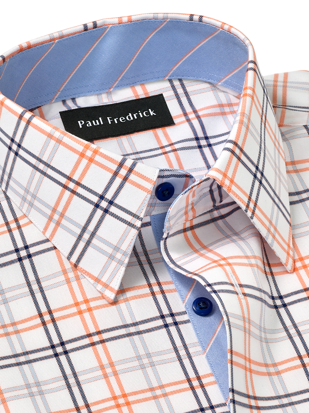 Alternate Image of Traveler Cotton Blend Check Dress Shirt With Contrast Trim-6