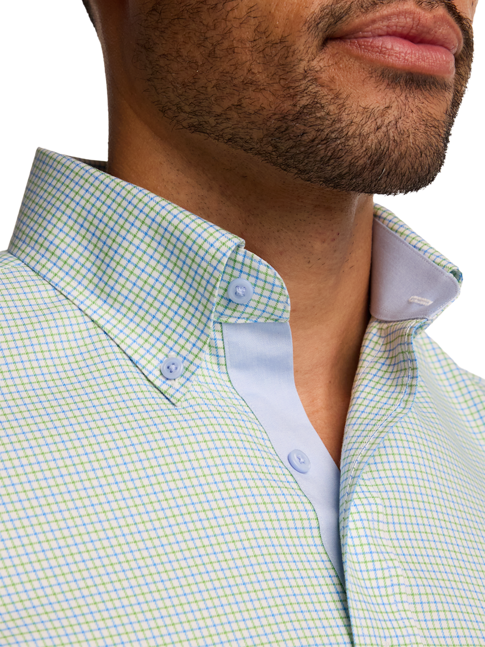 Alternate Image of Traveler Cotton Blend Check Dress Shirt With Contrast Trim-2