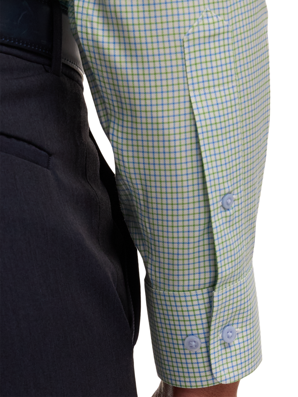 Alternate Image of Traveler Cotton Blend Check Dress Shirt With Contrast Trim-3