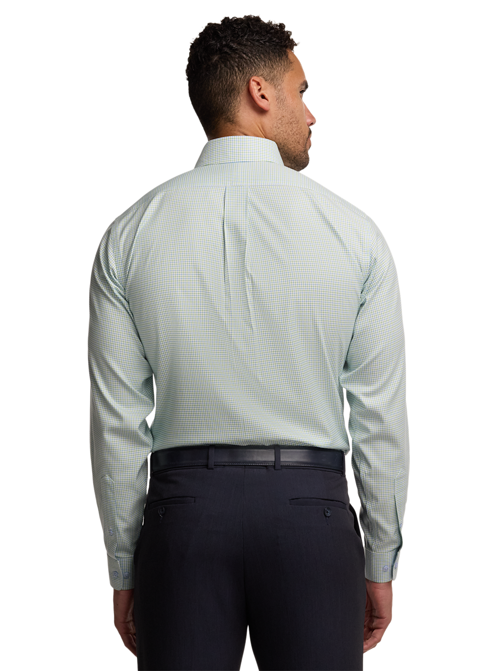 Alternate Image of Traveler Cotton Blend Check Dress Shirt With Contrast Trim-4