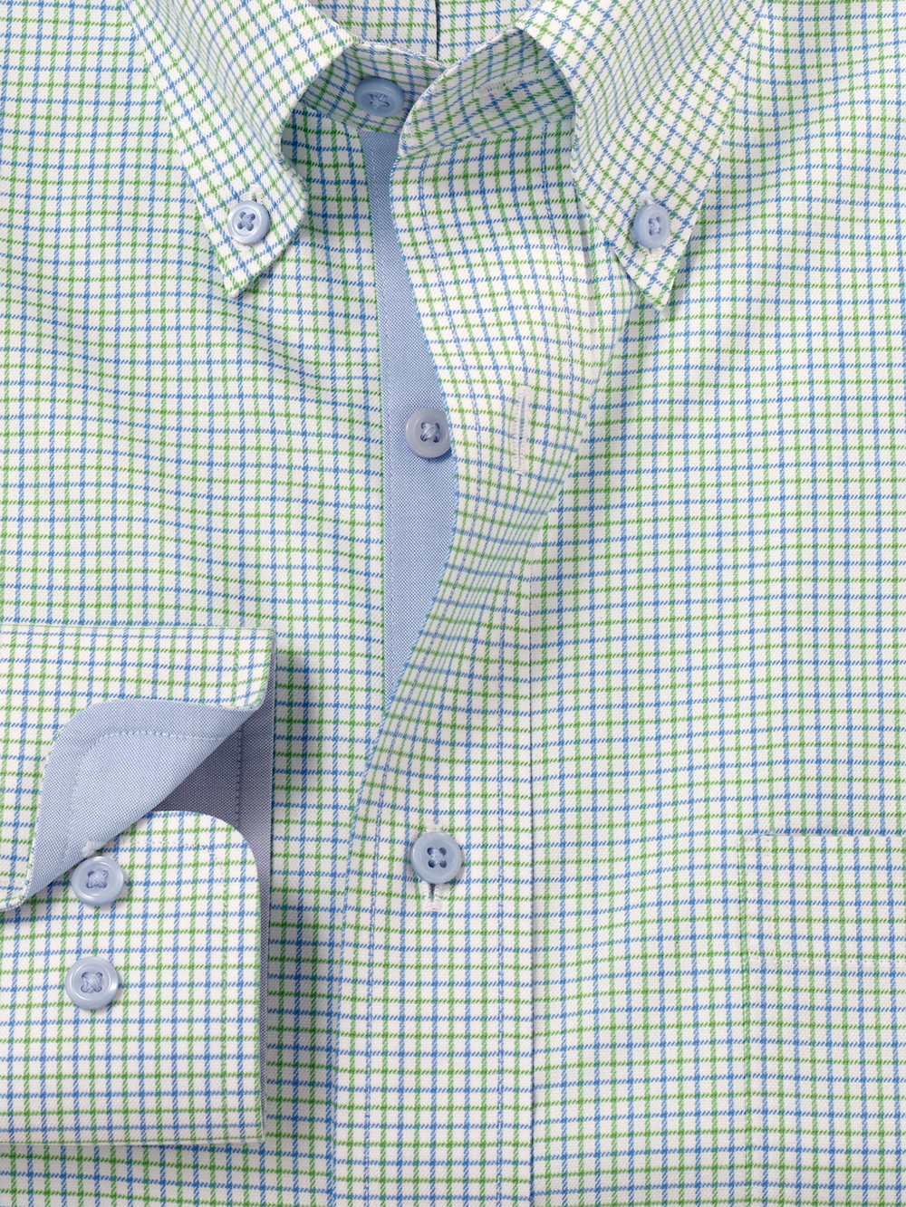Alternate Image of Traveler Cotton Blend Check Dress Shirt With Contrast Trim-5