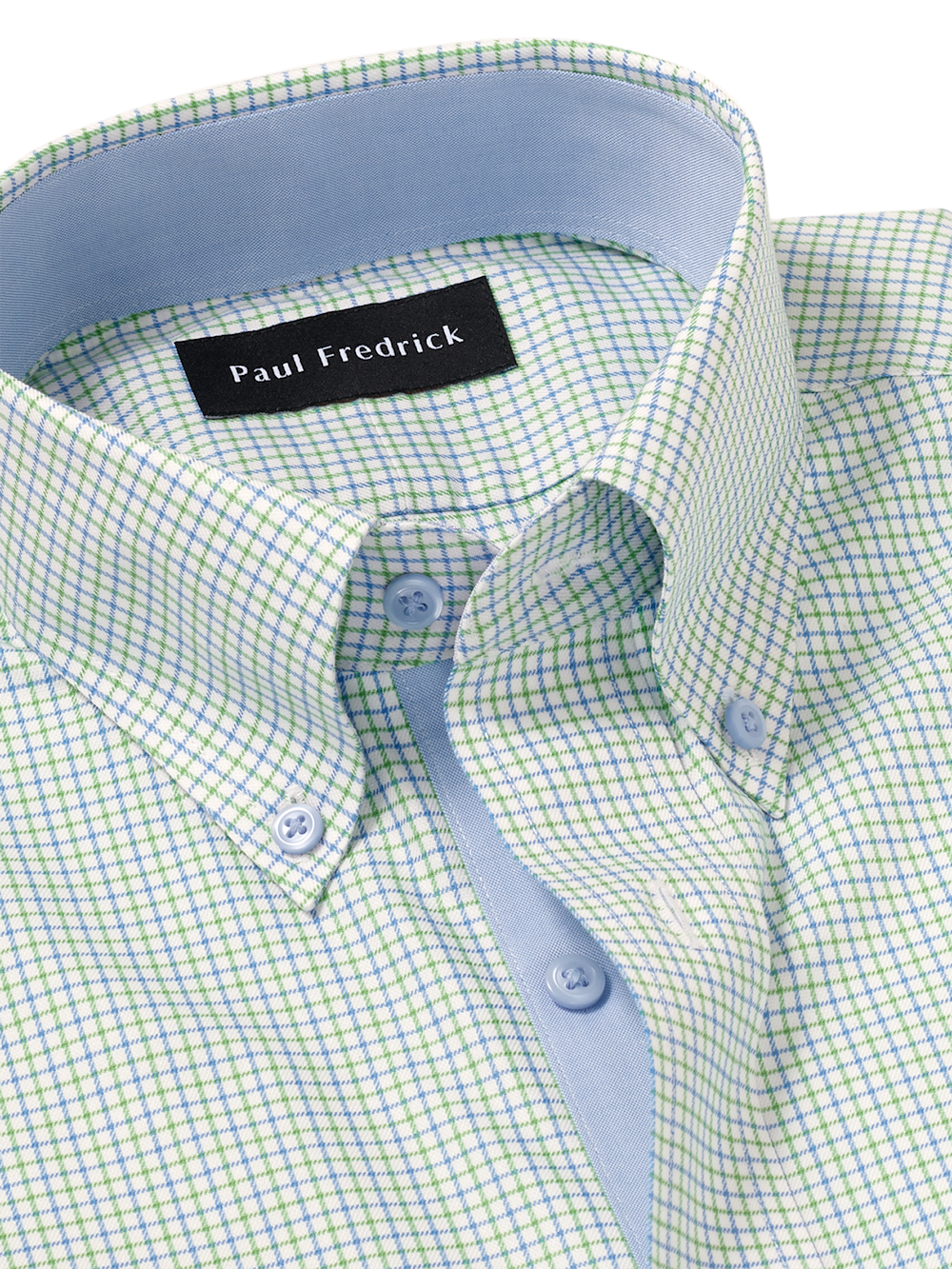 Alternate Image of Traveler Cotton Blend Check Dress Shirt With Contrast Trim-6