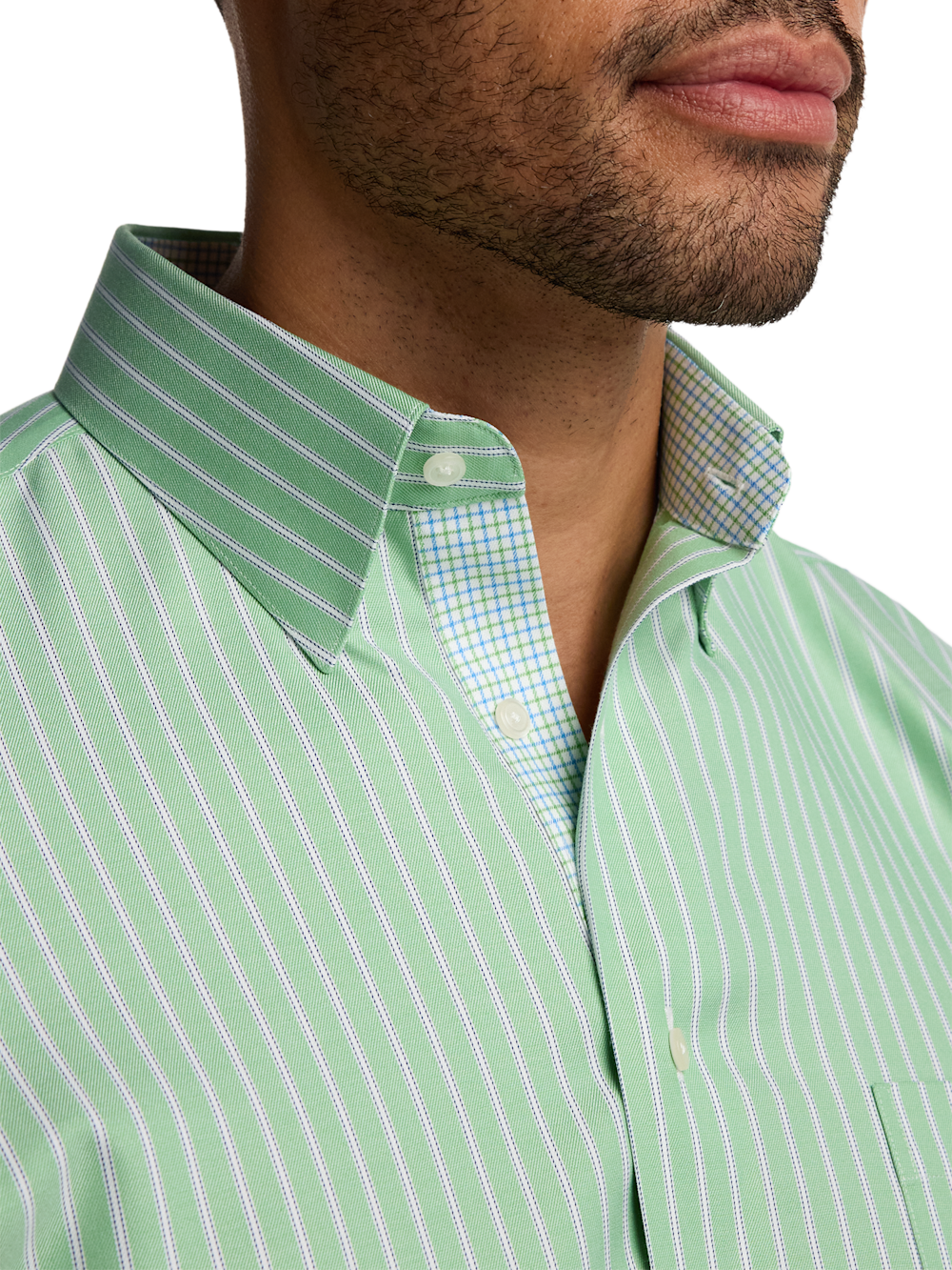 Alternate Image of Traveler Cotton Blend Stripe Dress Shirt With Contrast Trim-2