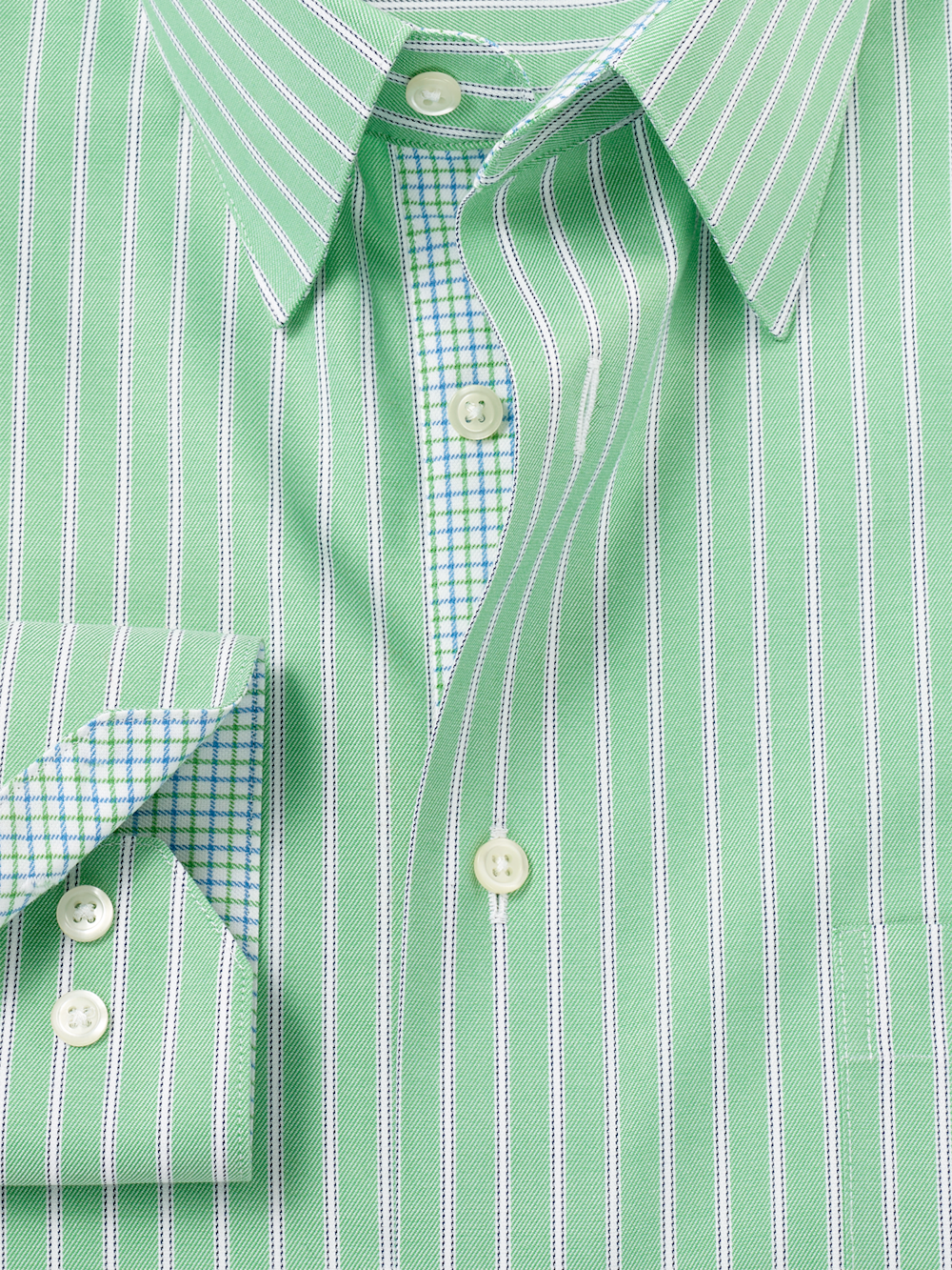 Alternate Image of Traveler Cotton Blend Stripe Dress Shirt With Contrast Trim-5
