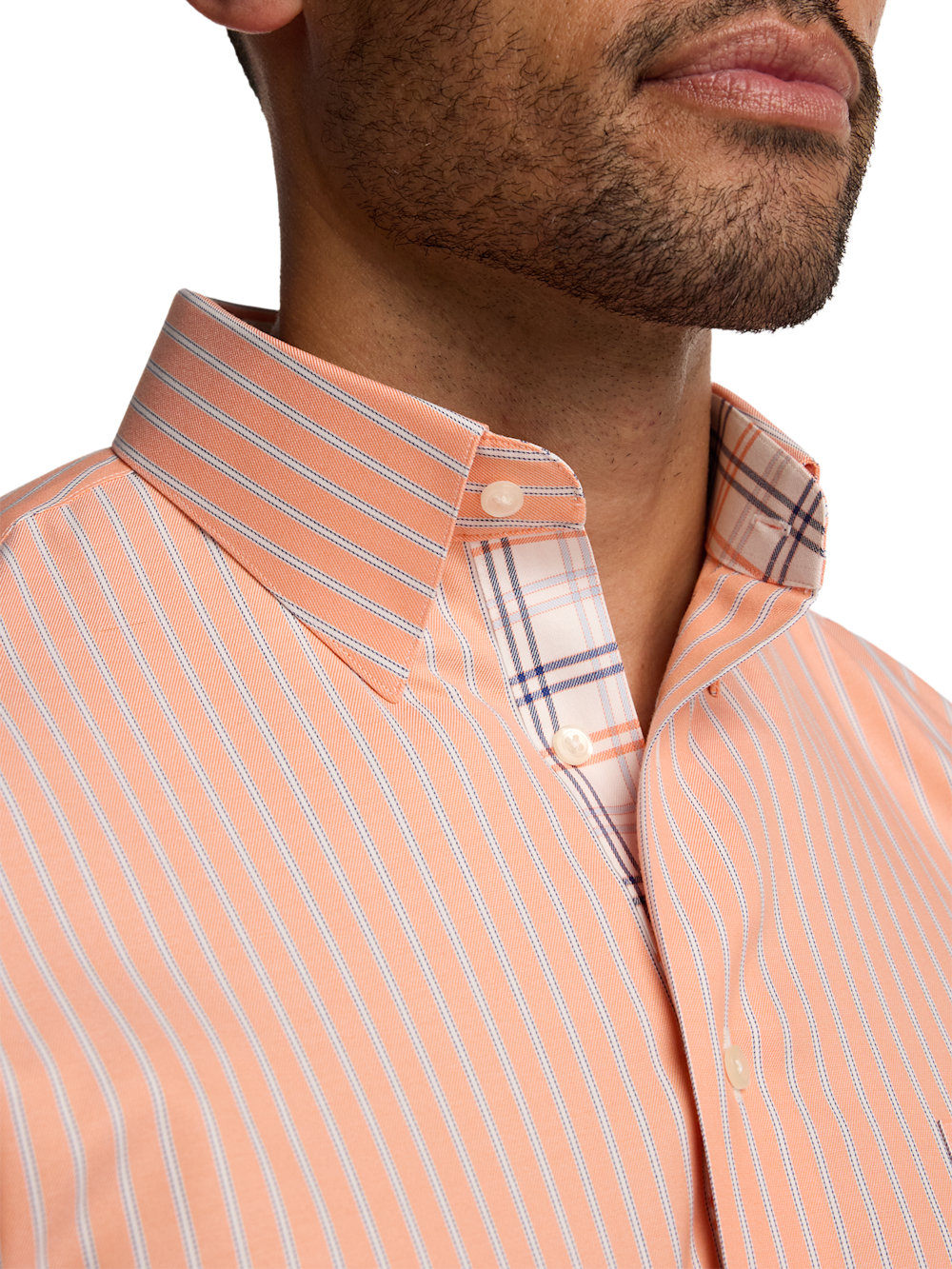 Alternate Image of Traveler Cotton Blend Stripe Dress Shirt With Contrast Trim-2