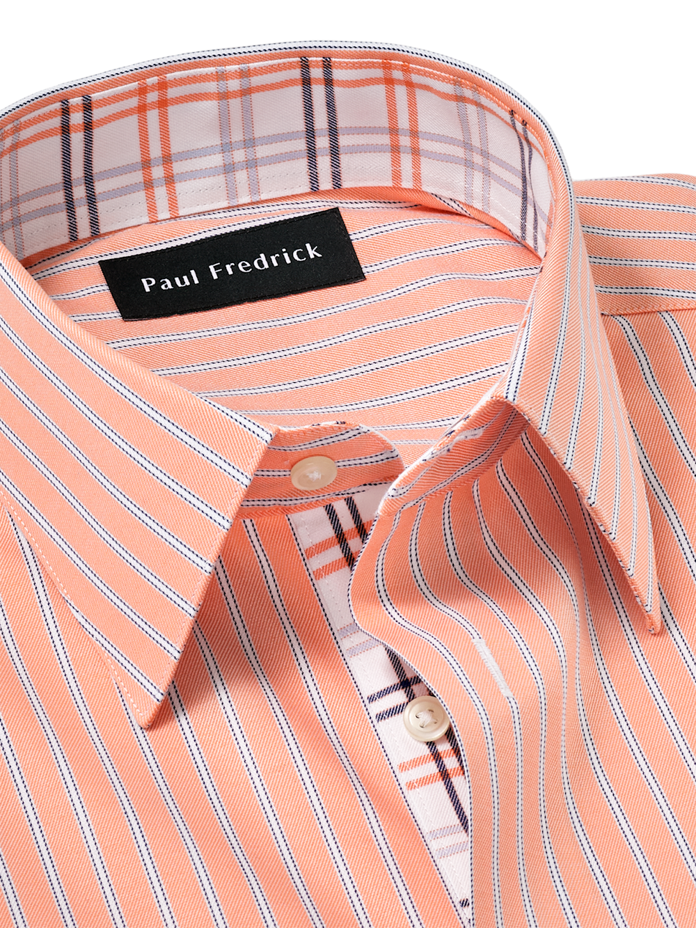 Alternate Image of Traveler Cotton Blend Stripe Dress Shirt With Contrast Trim-6