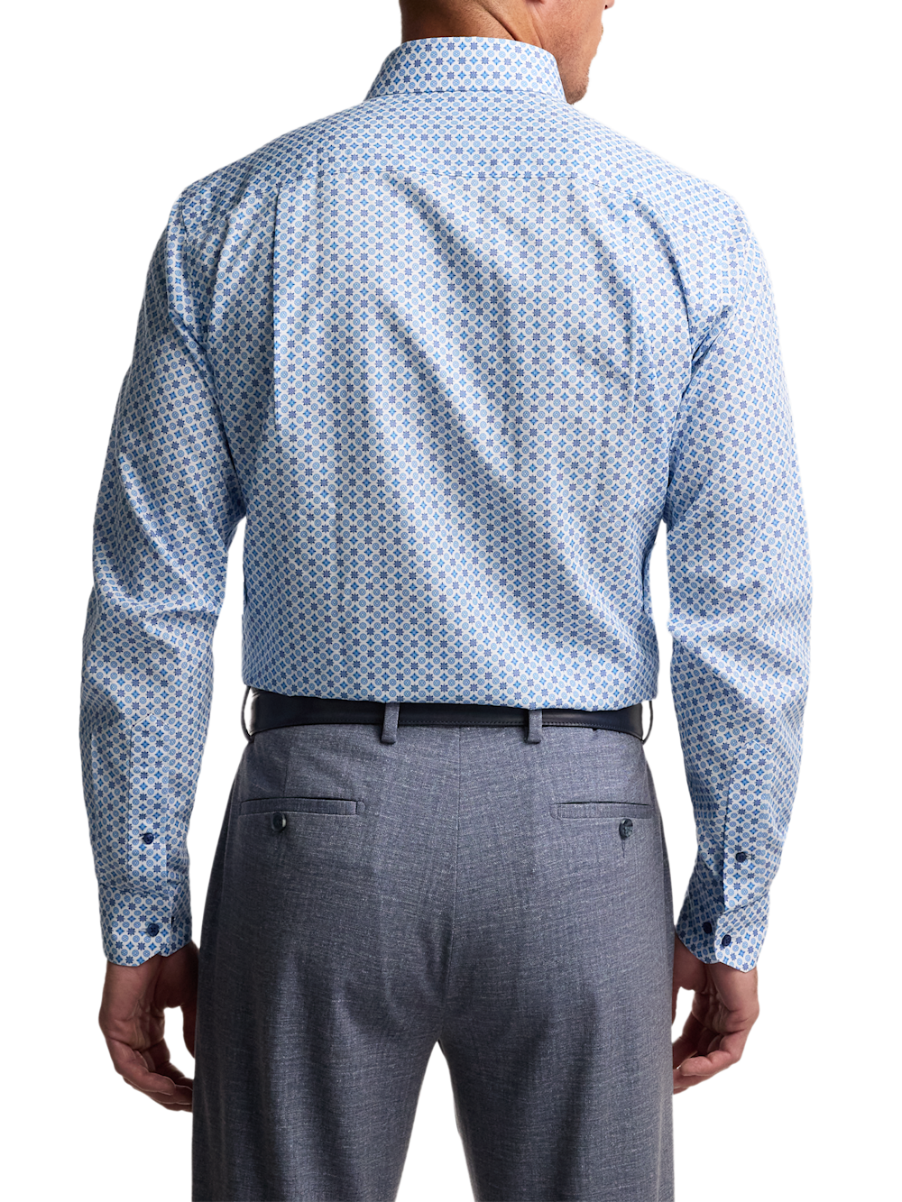 Alternate Image of Non-iron Cotton Geometric Dress Shirt With Contrast Trim-4