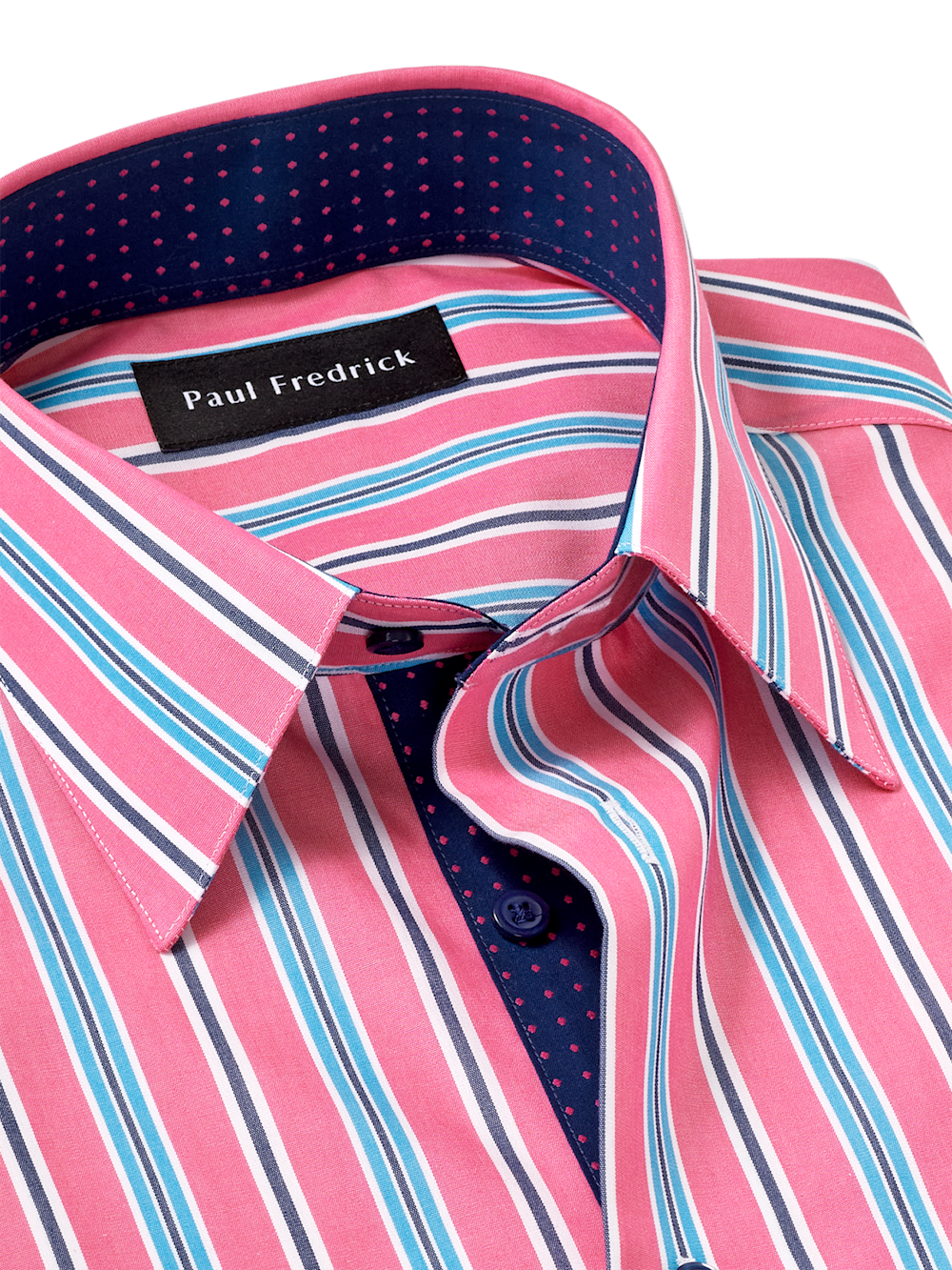 Alternate Image of Non-iron Cotton Stripe Dress Shirt With Contrast Trim-6
