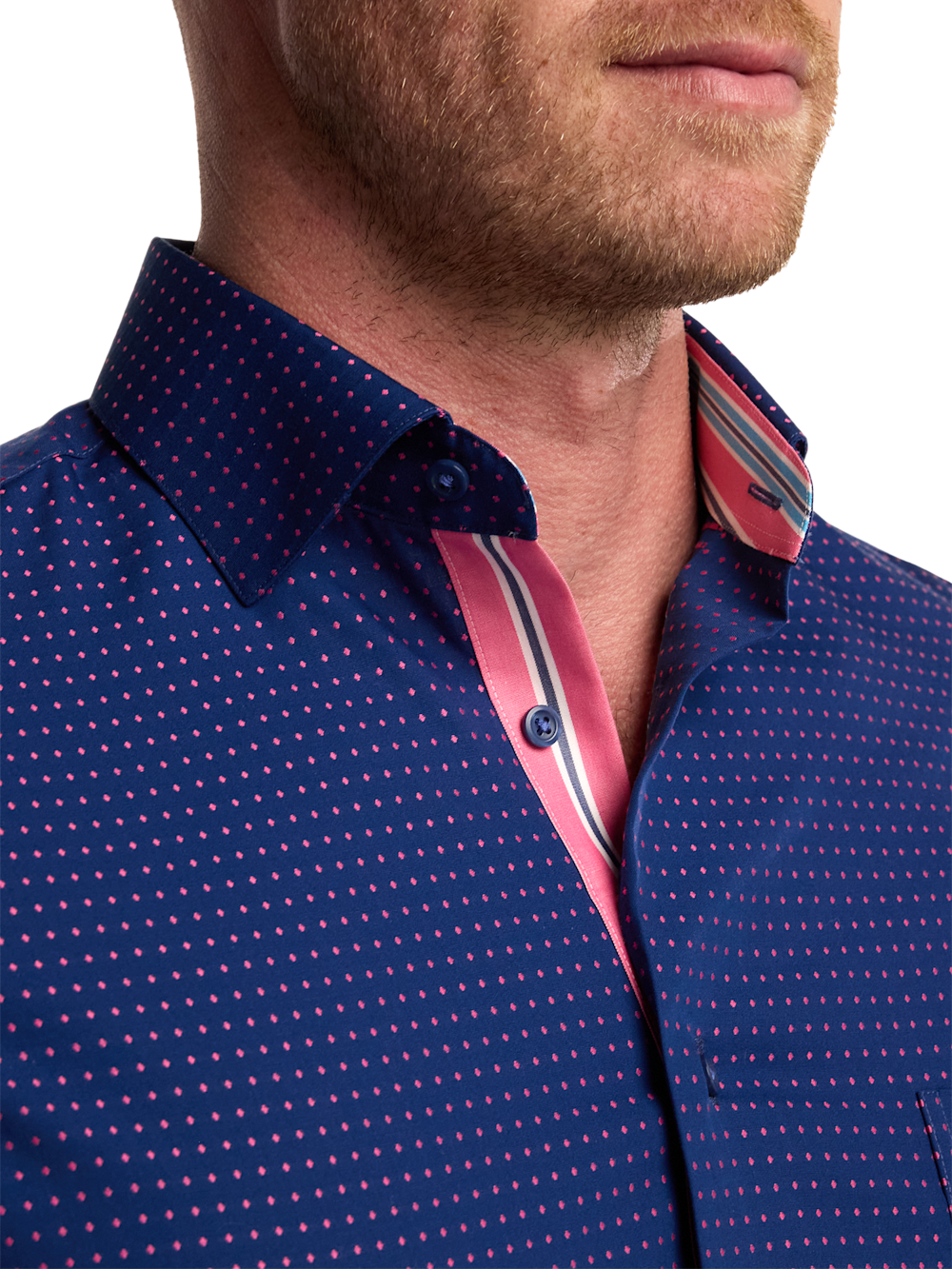 Alternate Image of Non-iron Cotton Dot Dress Shirt With Contrast Trim-2