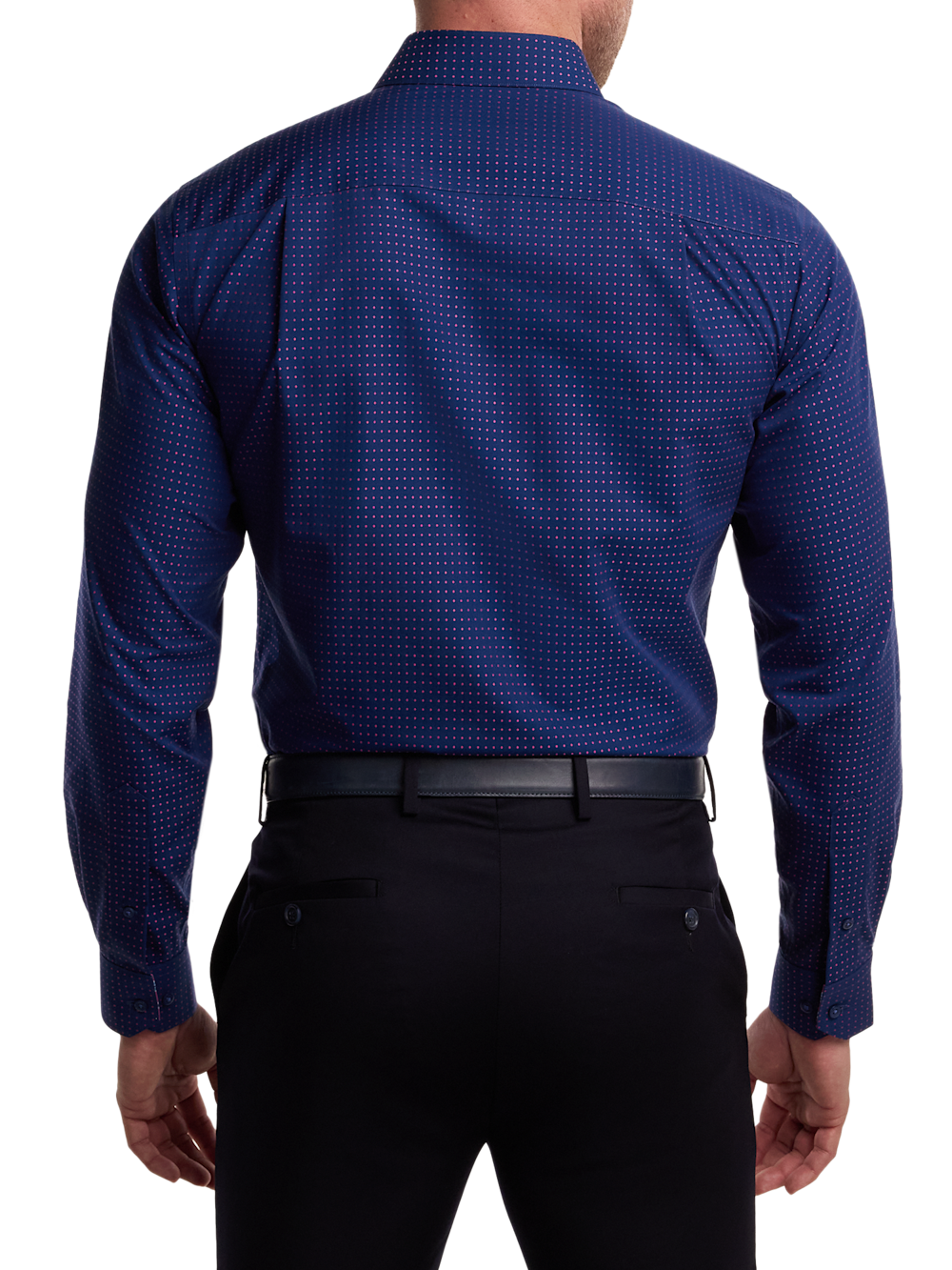 Alternate Image of Non-iron Cotton Dot Dress Shirt With Contrast Trim-4