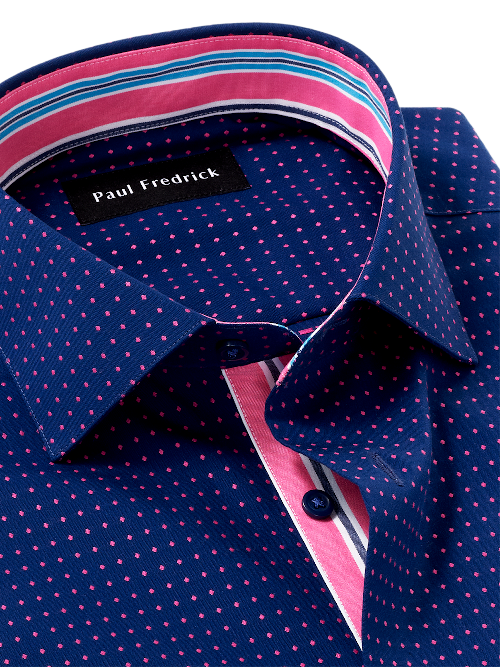 Alternate Image of Non-iron Cotton Dot Dress Shirt With Contrast Trim-6