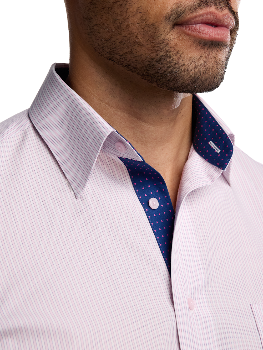 Alternate Image of Non-iron Cotton Stripe Dress Shirt With Contrast Trim-2