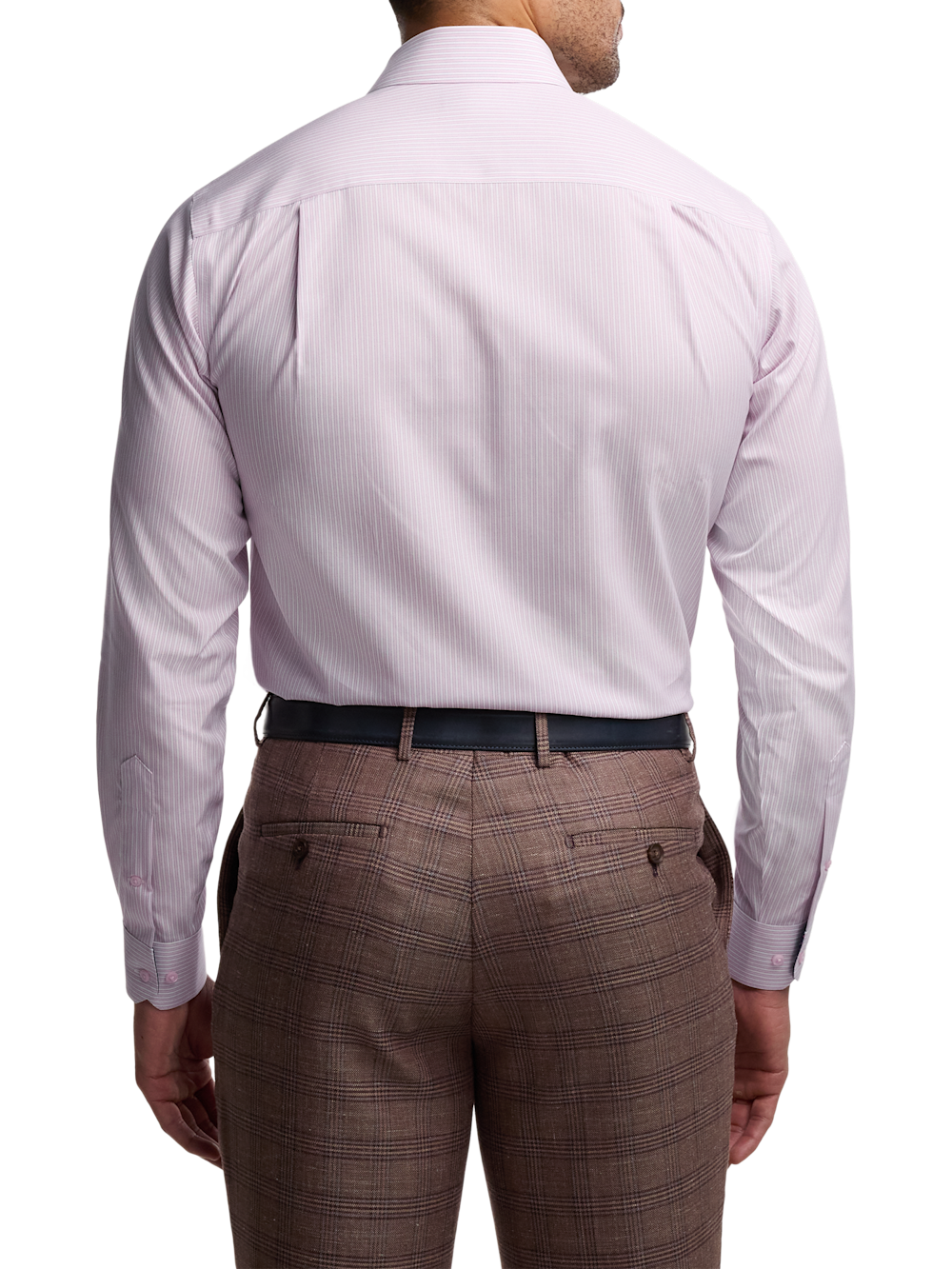 Alternate Image of Non-iron Cotton Stripe Dress Shirt With Contrast Trim-4