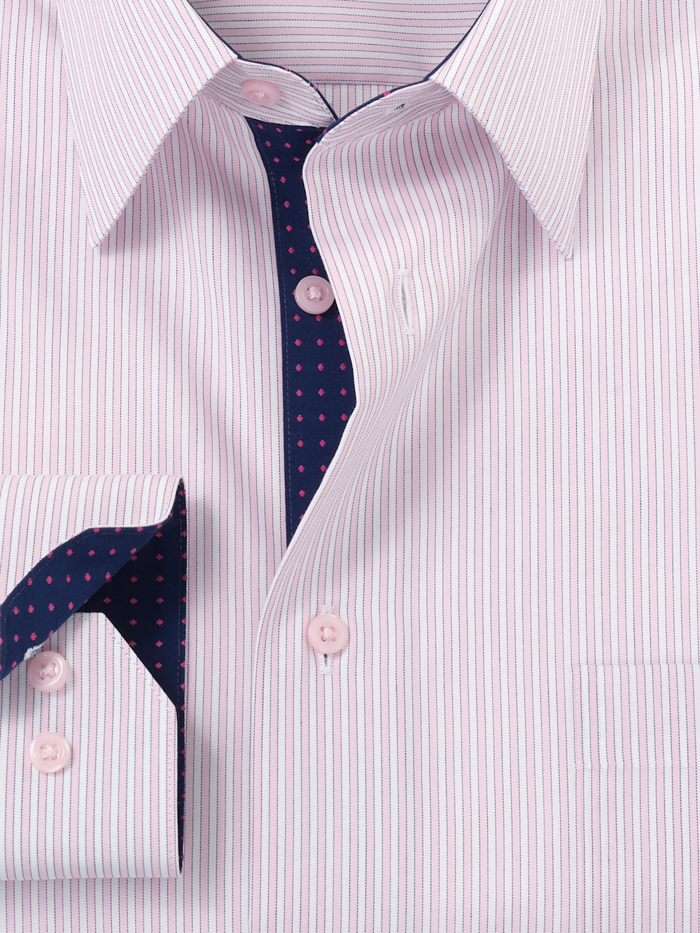 Alternate Image of Non-iron Cotton Stripe Dress Shirt With Contrast Trim-5