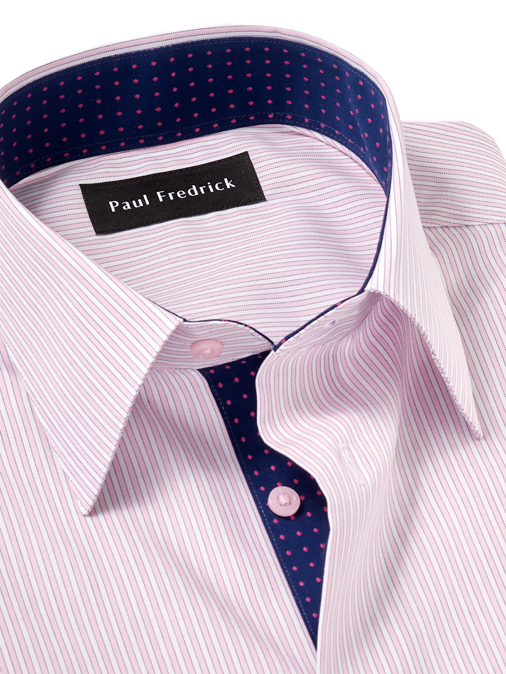 Alternate Image of Non-iron Cotton Stripe Dress Shirt With Contrast Trim-6