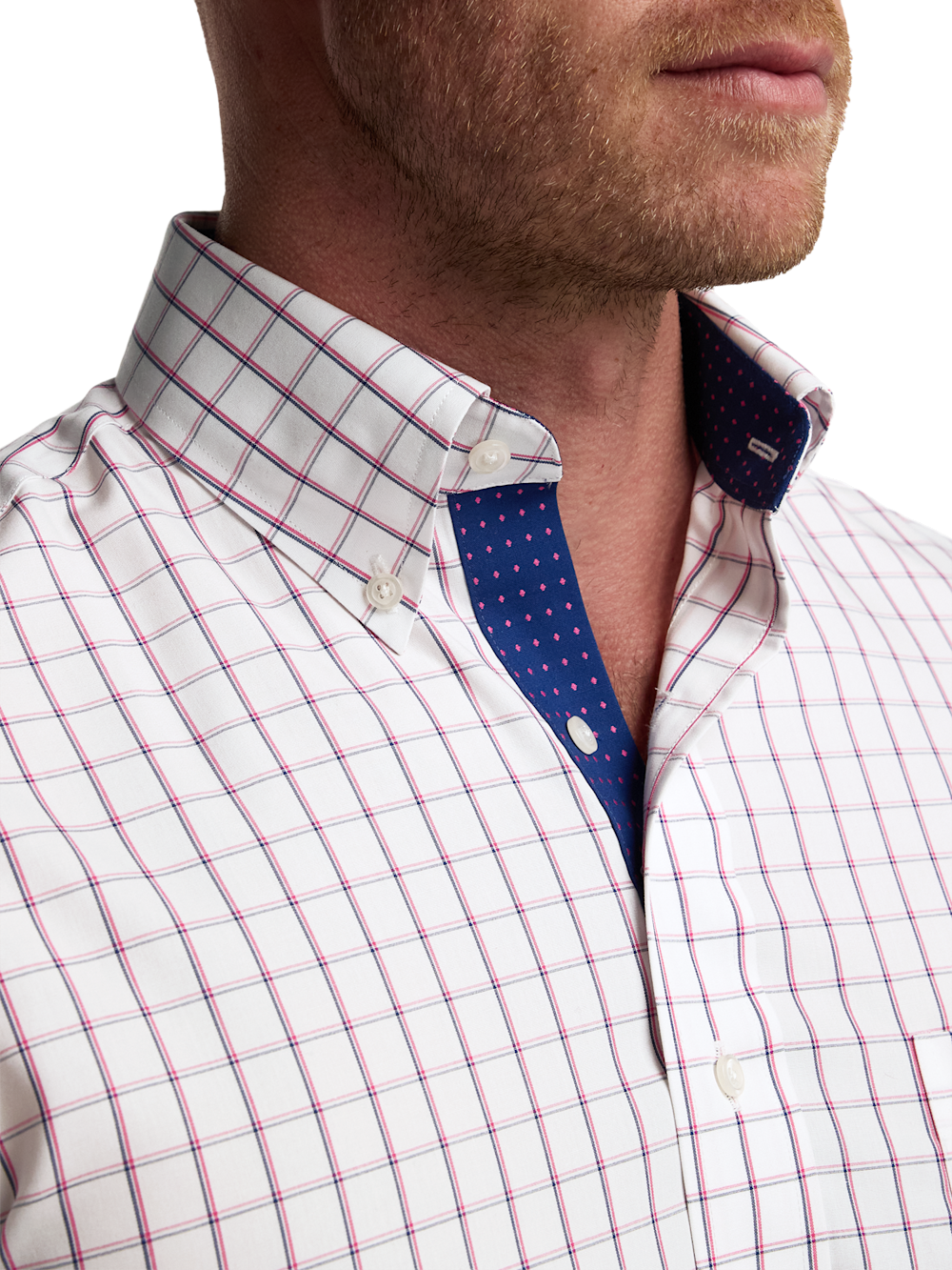 Alternate Image of Non-iron Cotton Check Dress Shirt With Contrast Trim-2