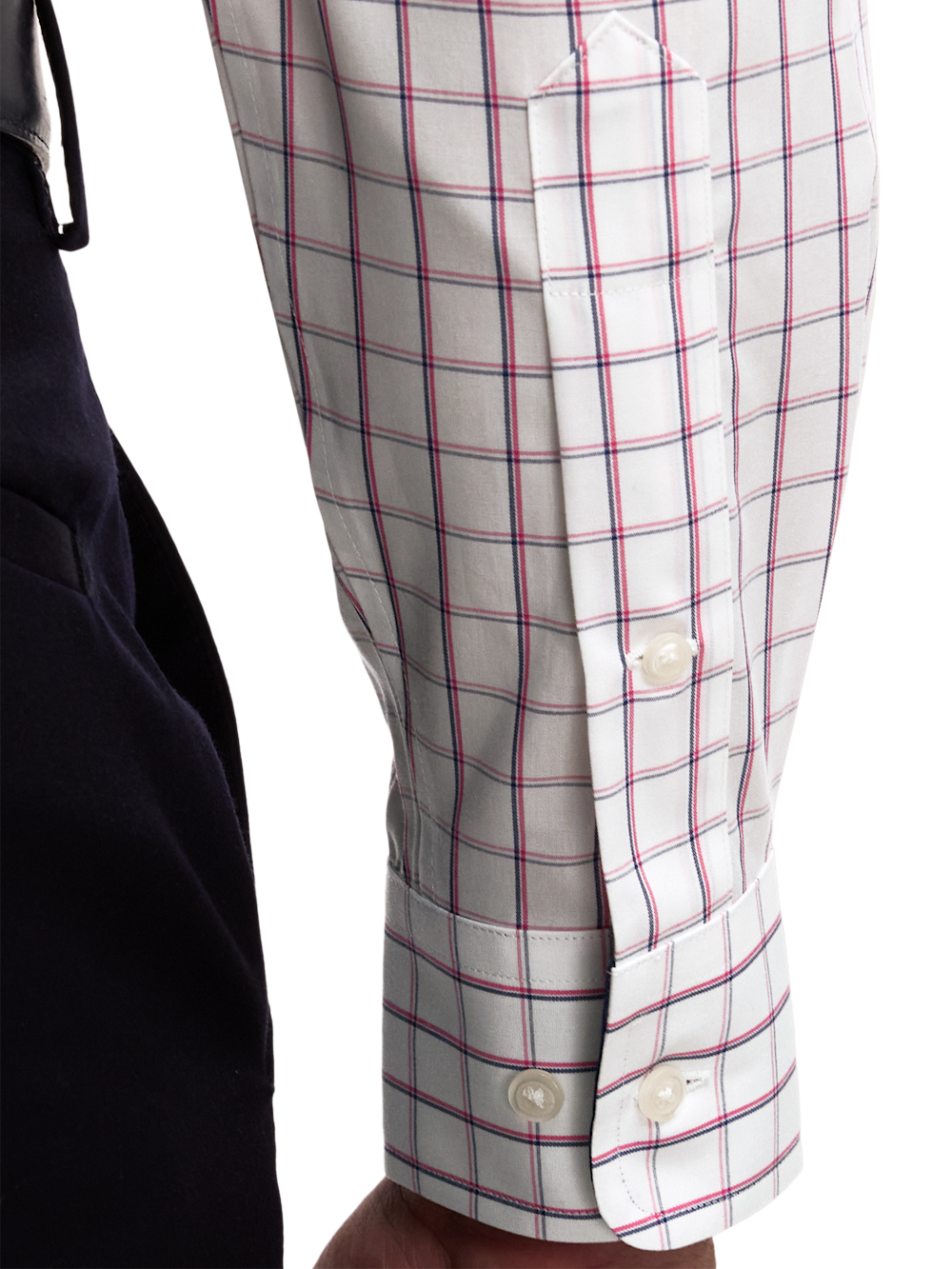 Alternate Image of Non-iron Cotton Check Dress Shirt With Contrast Trim-3
