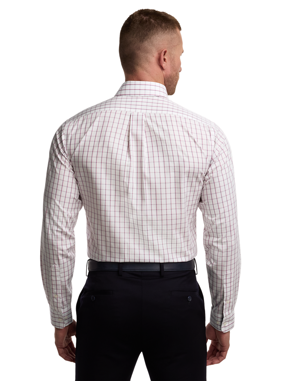 Alternate Image of Non-iron Cotton Check Dress Shirt With Contrast Trim-4