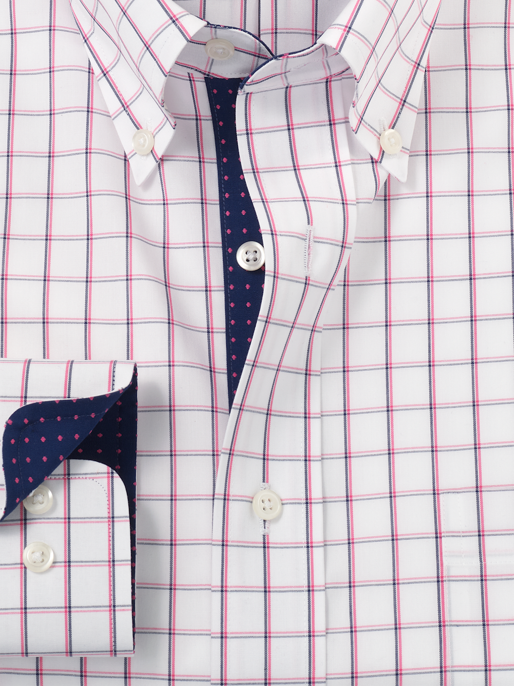 Alternate Image of Non-iron Cotton Check Dress Shirt With Contrast Trim-5