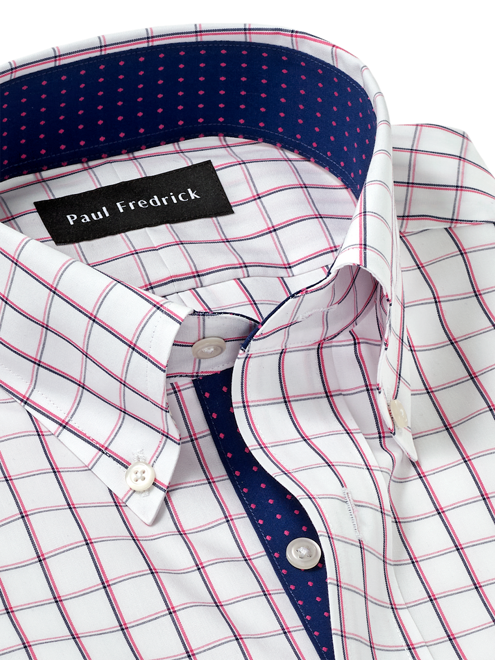 Alternate Image of Non-iron Cotton Check Dress Shirt With Contrast Trim-6