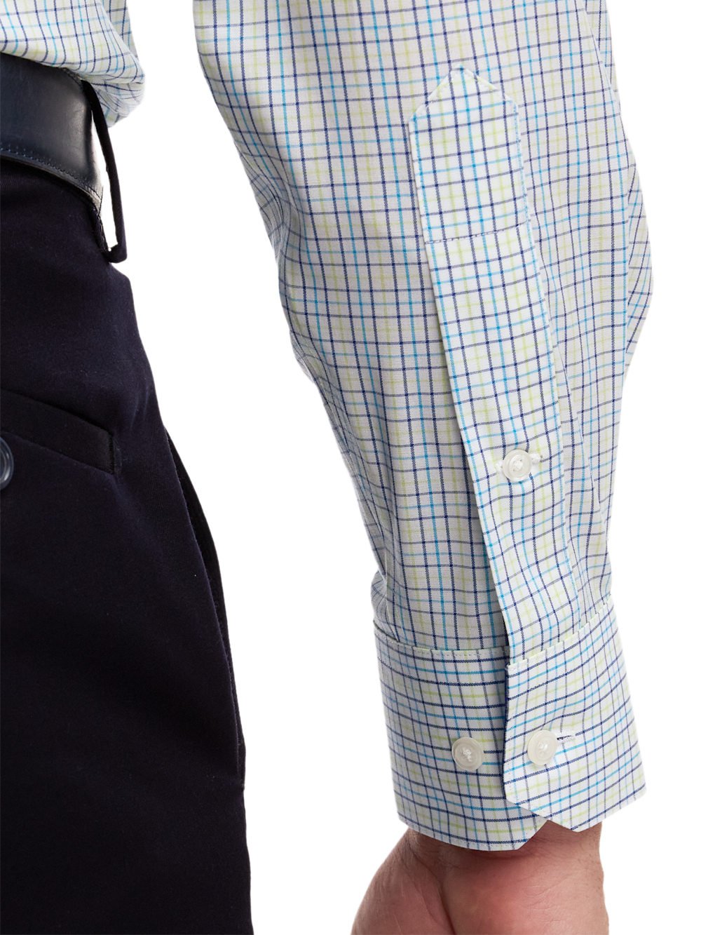 Alternate Image of Comfort Stretch Non-iron Check Dress Shirt With Contrast Trim-3