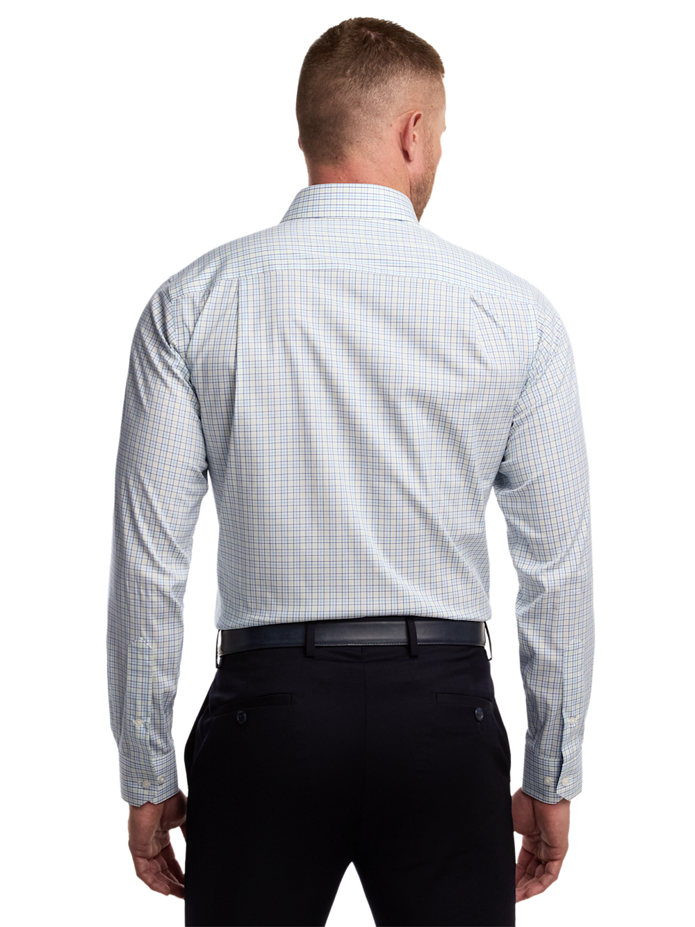 Alternate Image of Comfort Stretch Non-iron Check Dress Shirt With Contrast Trim-4